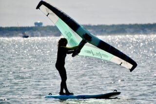 Learning to control the wing first on a regular board makes wing foiling easier and more fun. #h2windsurfing #duotonewing